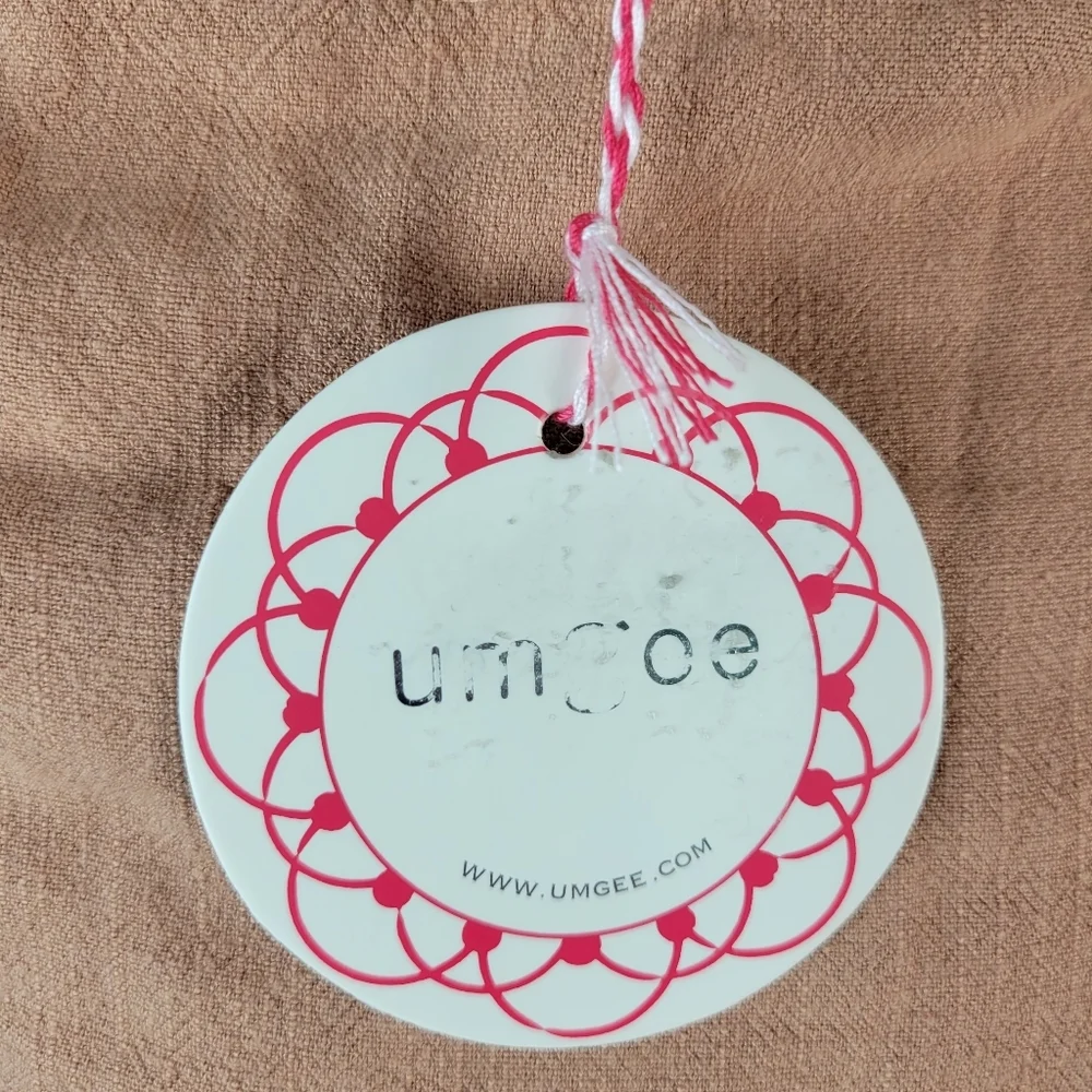 NWT Umgee USA Linen Cotton Blend Short Sleeve Fringed Salmon Pink Size Medium - Picture 8 of 9
